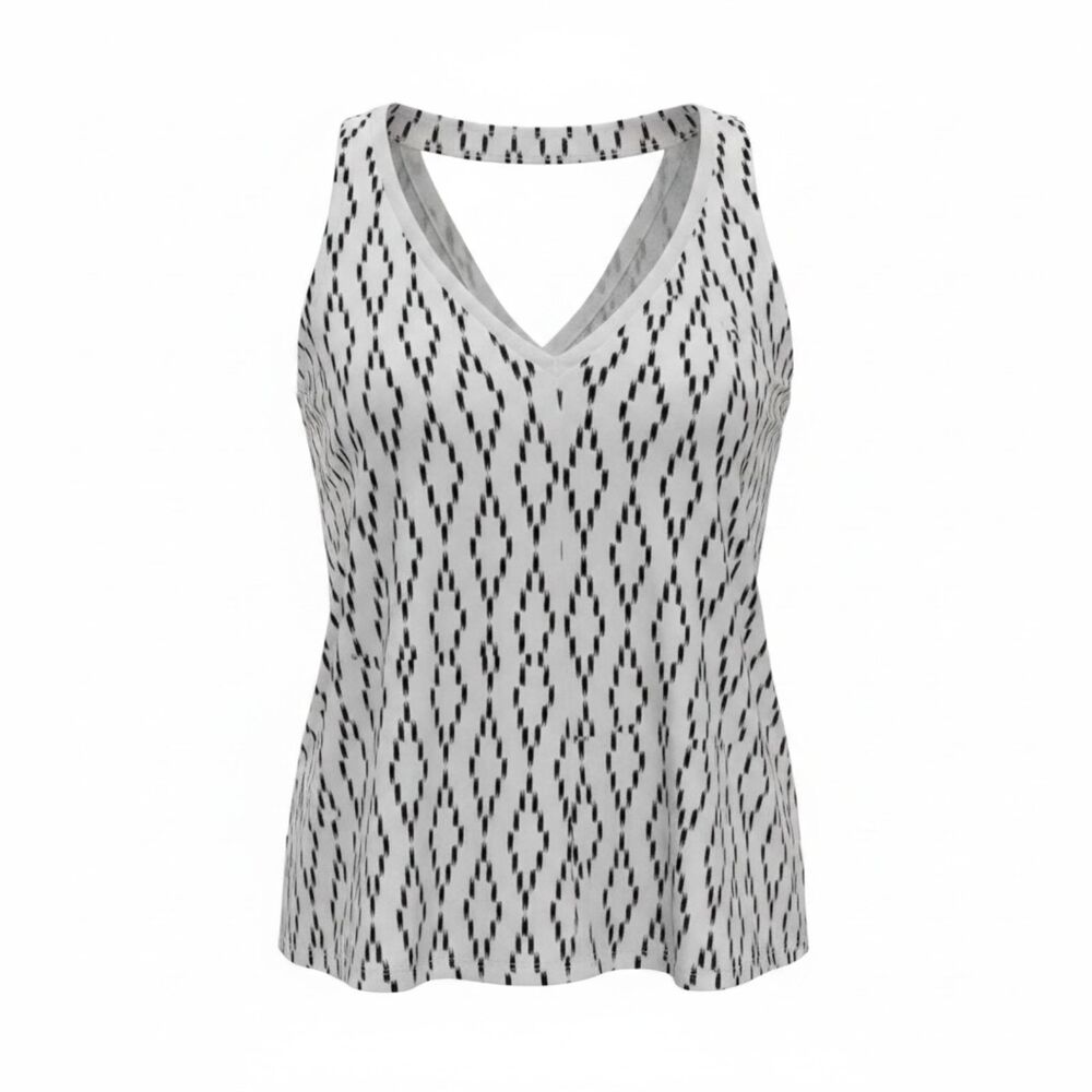Banana Republic Tank L Black White Ikat